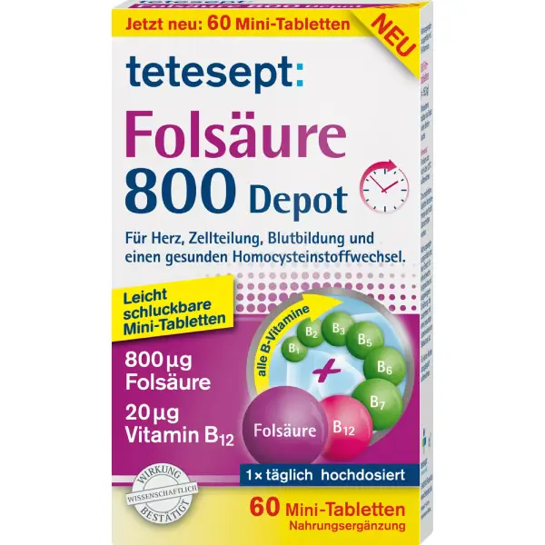 تتسپت فولیک اسید 800 دپو  tetesept Folic Acid 800 Depot